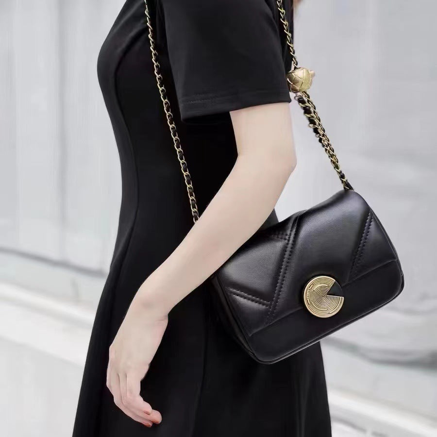 Light Luxury Retro OL Style Single Shoulder Crossbody Bag For Women