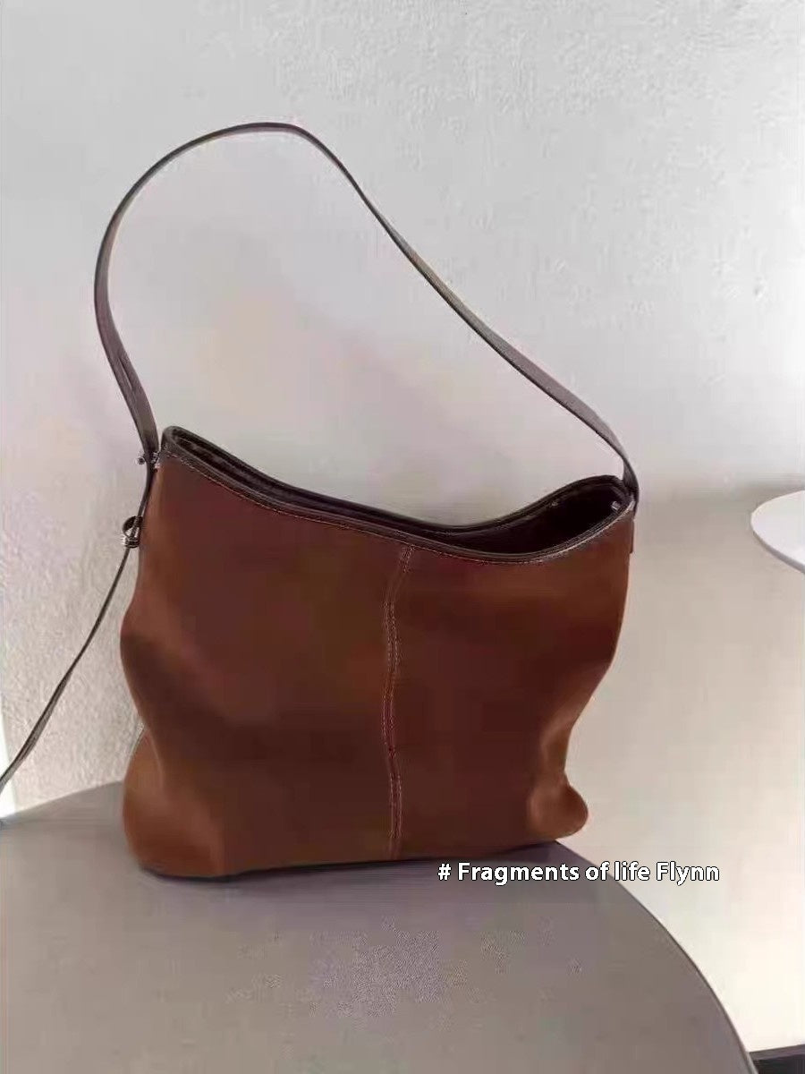 Retro Matte Suede Shoulder Bag