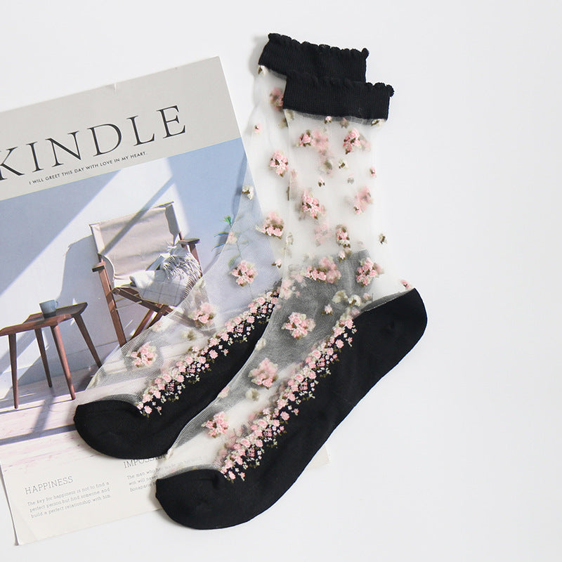 Jacquard crystal socks
