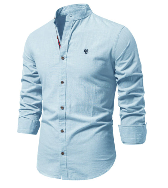Japanese Style Long Sleeve Shirt Men's Fashion Summer Cotton And Linen