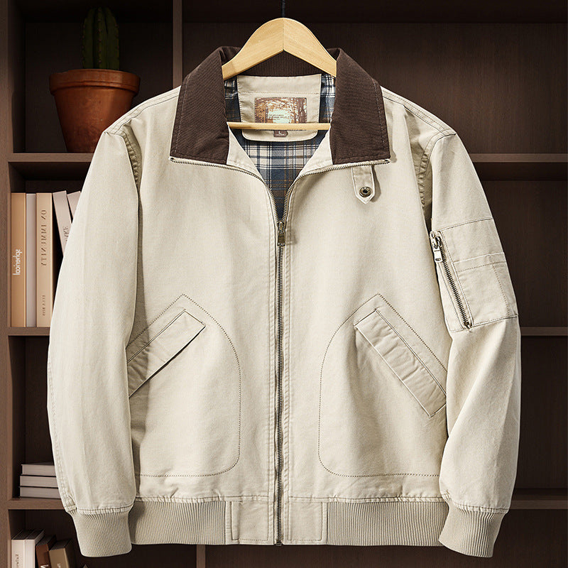 Jacket Baseball Uniform Plus Size New Washed Cotton Flight Jacket
