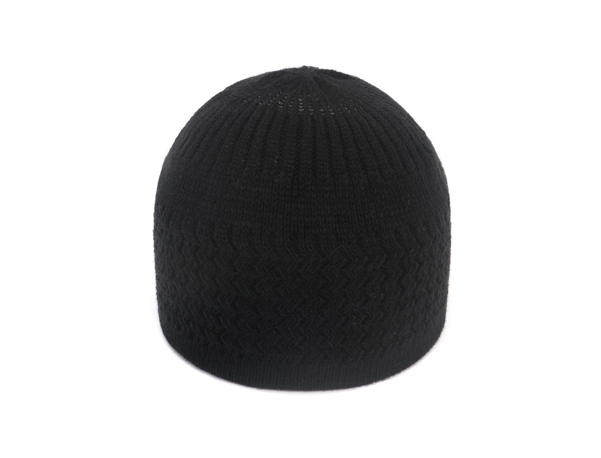 Men And Women Fashion Wave Jacquard Round Top Warm Woolen Hat