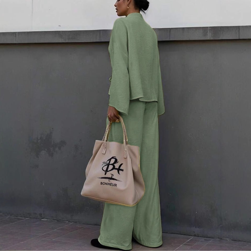 Women's Fashion SpringAutumn New Style High-end Shirt Pants Casual Suit