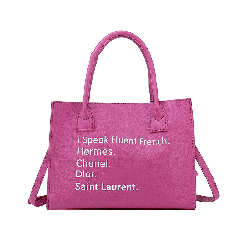 New Large-capacity Simple Printed PU One-shoulder Messenger Bag