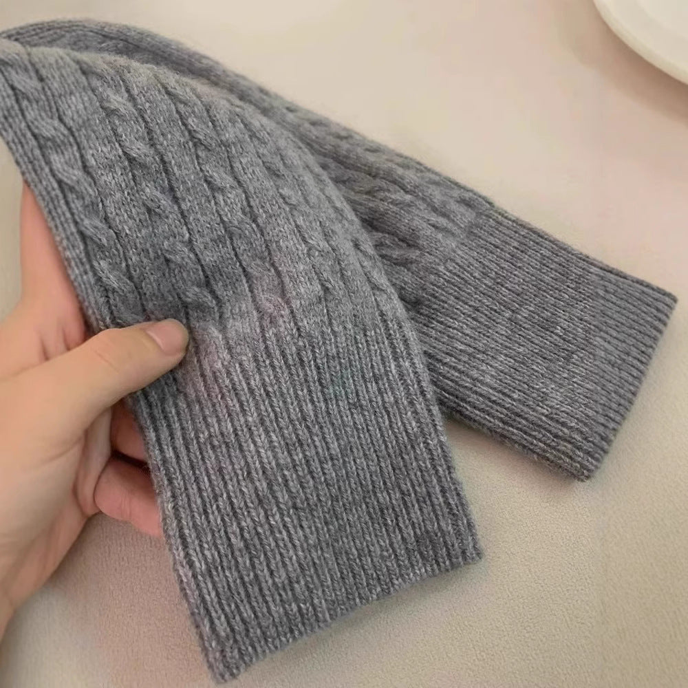 Gray Twist Small Golden Button Knitted Cardigan Wool