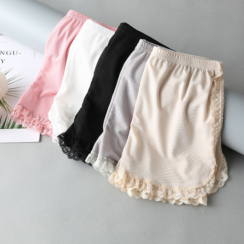 Women's Fashion Side Lace Bottoming Shorts