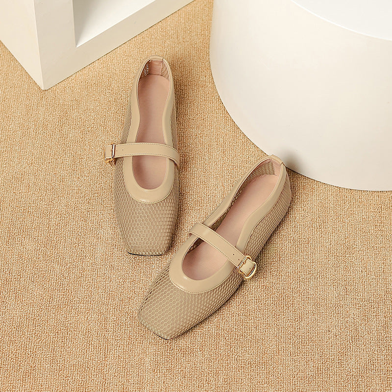 Summer Mesh Shoes Women's Breathable Shoes New Hollow Out Pumps