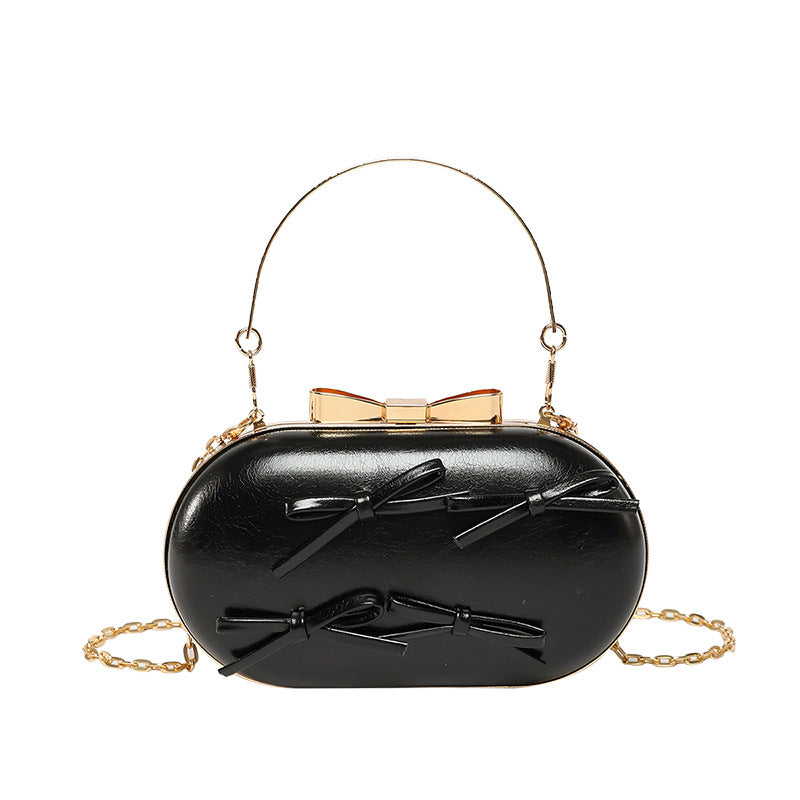 Mini Heart-Shape Plaid Clutch Women's Chain Shoulder Crossbody Bag