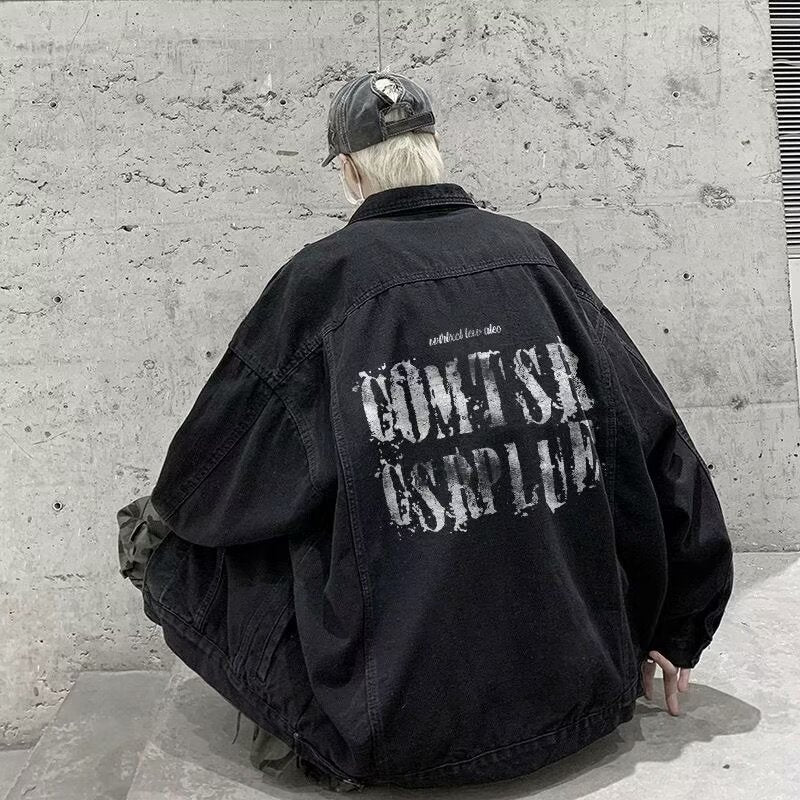 Amerikansk retro sort denimjakke