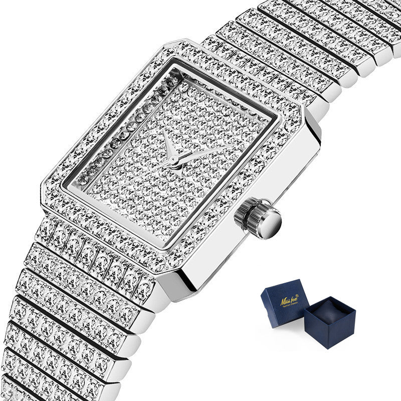 Women's watch with square gypsophila subdial