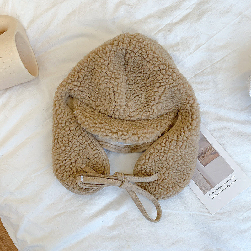 Fleece-lined Thickened Lamb Wool Earmuffs Hat