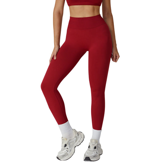 High Waist Pleated Seamless Tight Yoga Trousers