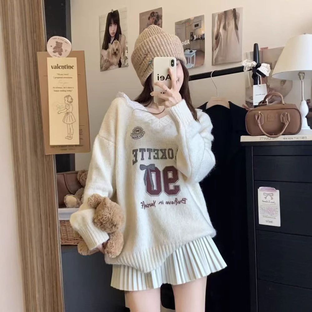 Autumn And Winter Sweet Style Thermal Sweater Pullover Top