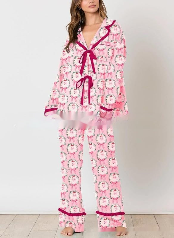 Christmas Bow Pajama Set For Women