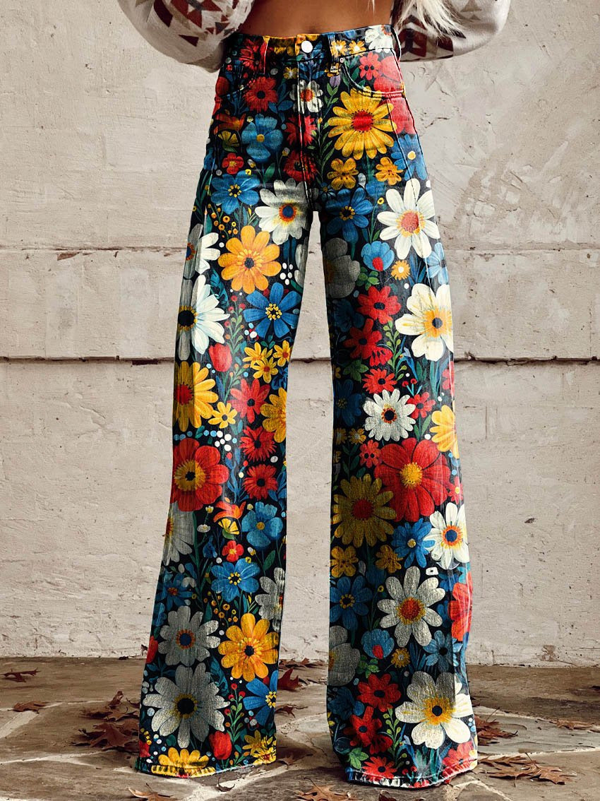 Plus-size Womens Casual Pants Lightweight Denim-look