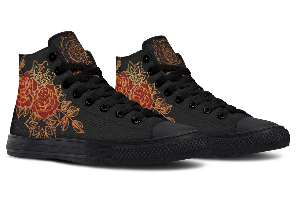 Men's And Women's Fashion Color Printing High-top Canvas Shoes