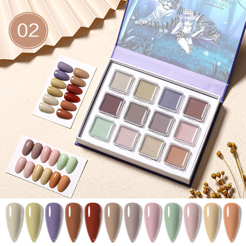 12Color Japanese Style Phototherapy Nail Solid Glue Dustproof