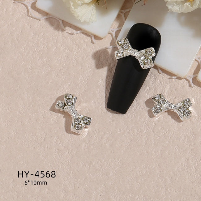 New Nail Beauty Butterfly Silver Metal Alloy Rhinestone DIY Ornament Accessories