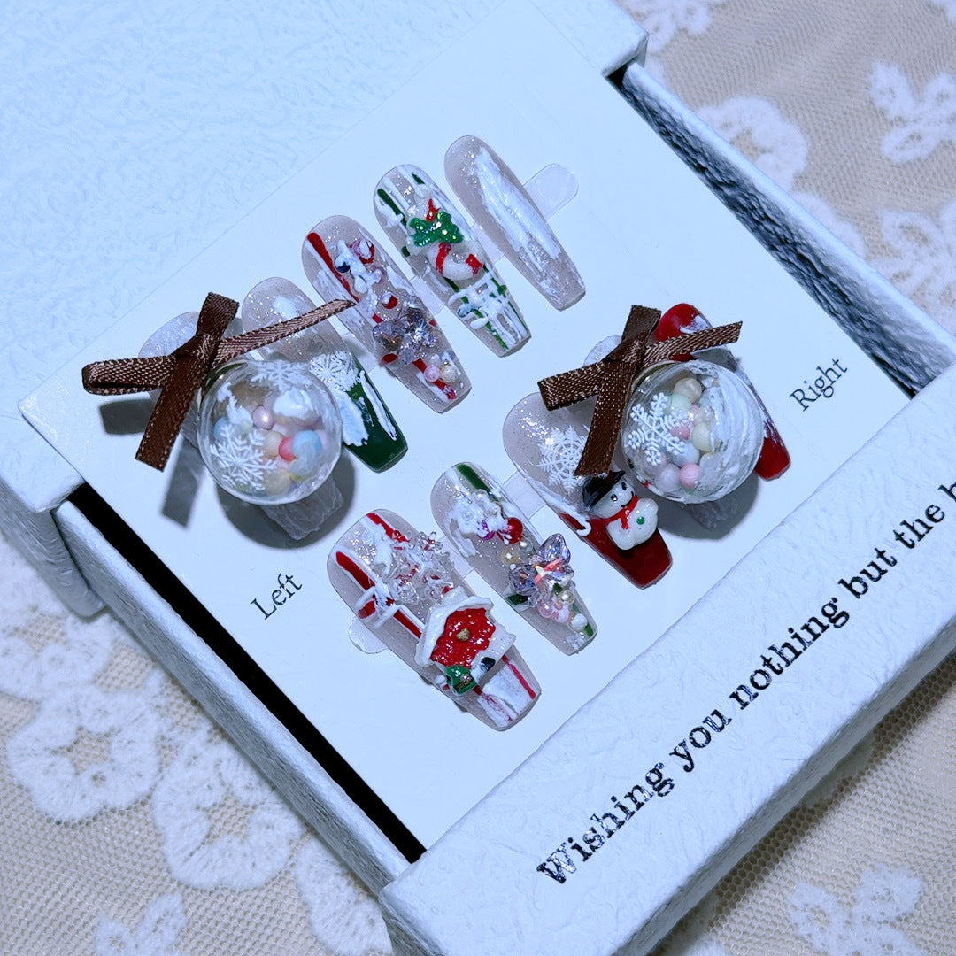 Handmade Christmas Series Wear Nail Detachable Nail Beauty