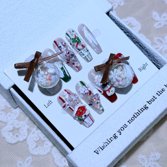Handmade Christmas Series Wear Nail Detachable Nail Beauty