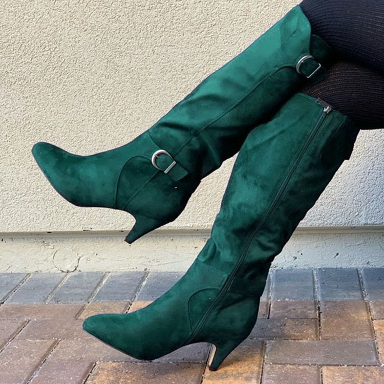 Autumn And Winter New Stiletto High Top Leather Boots
