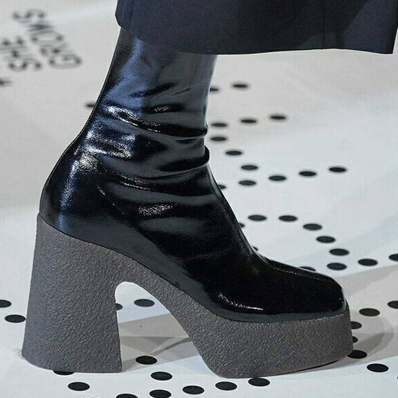 British Style Thin Knight Boots High-heeled Plus Size Long Boots