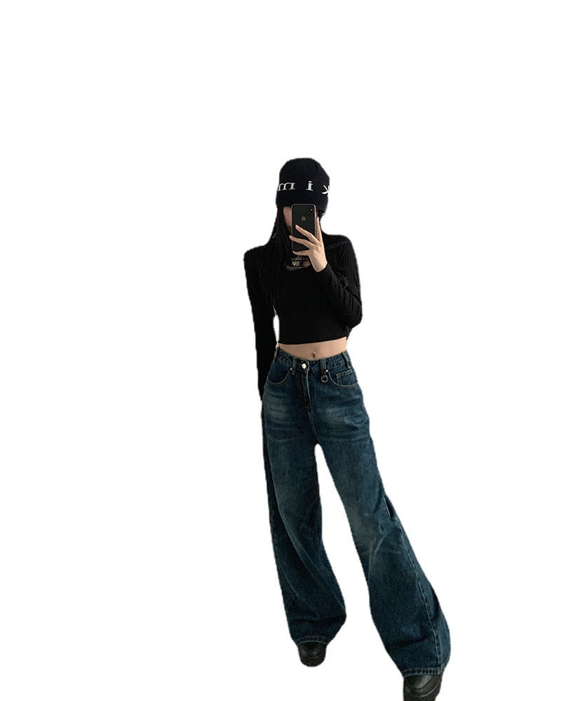 Washed All-match Loose Wide Leg Mop
