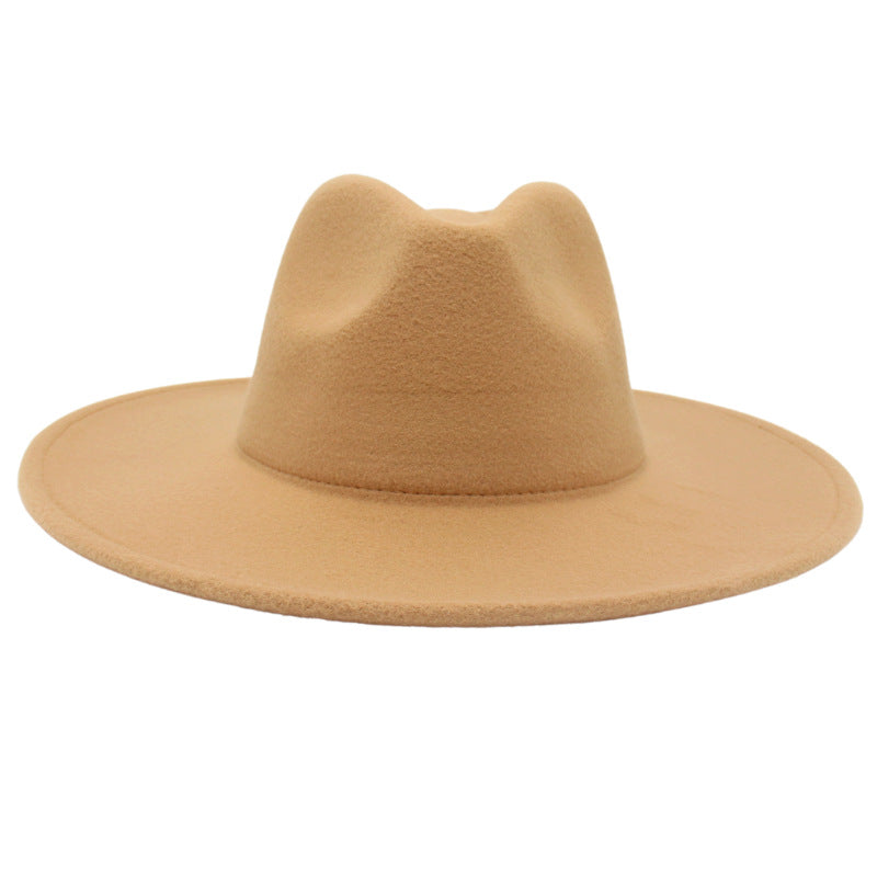 Large Brim Solid Color Cashmere Fashion Felt Jazz French Top Hat