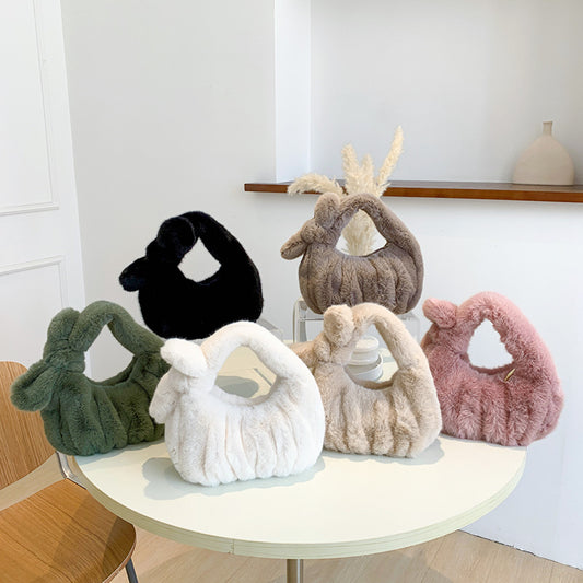 Bow Ruffled Cloud Plush Bag