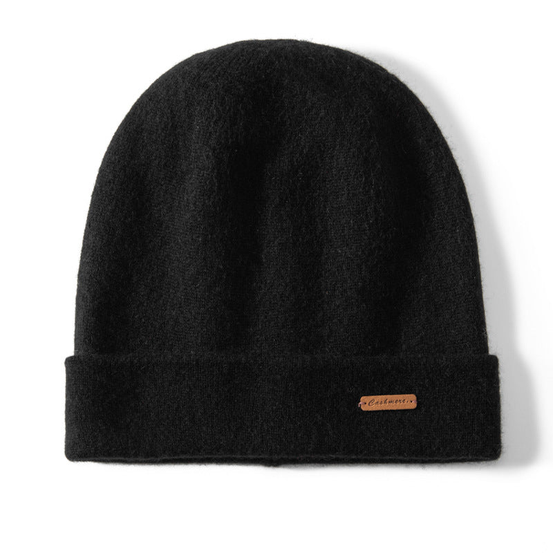 Double Layer Cashmere Knitted Hat Winter Fashion