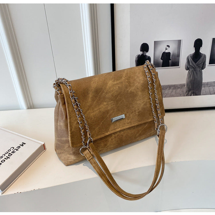 Texture Chain Shoulder Bag Crossbody Commuter Tote