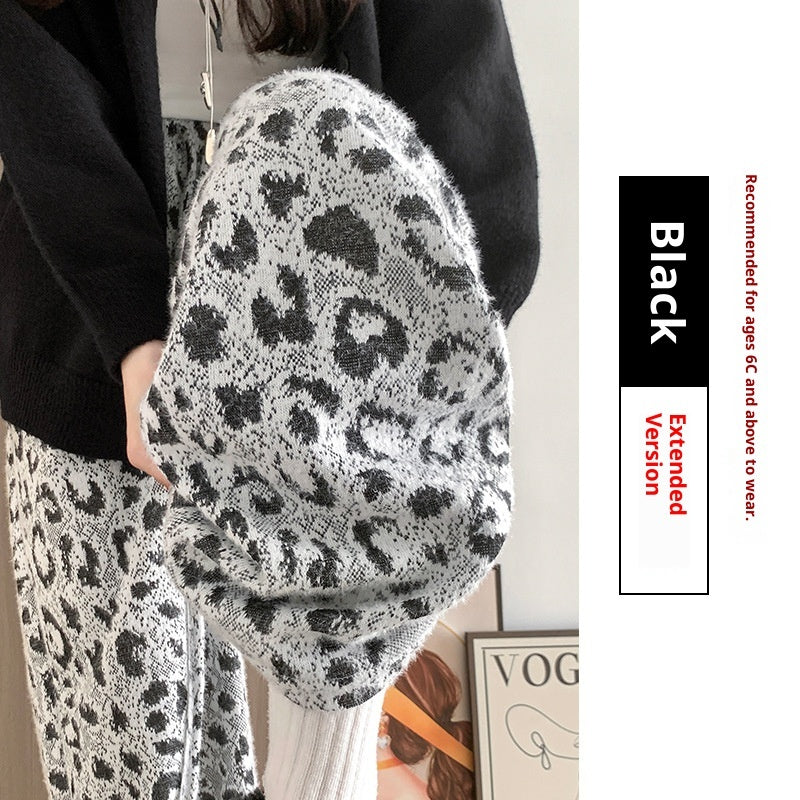 New High Waist Slimming Casual Soft Glutinous Leopard Print Wide Leg Pants For Women