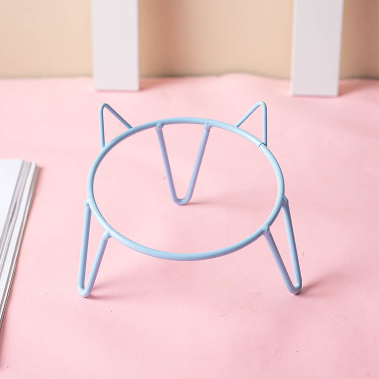 Ceramic Pet Bowl High Foot Neck Protection Snacks Anti-black Chin Oblique Mouth