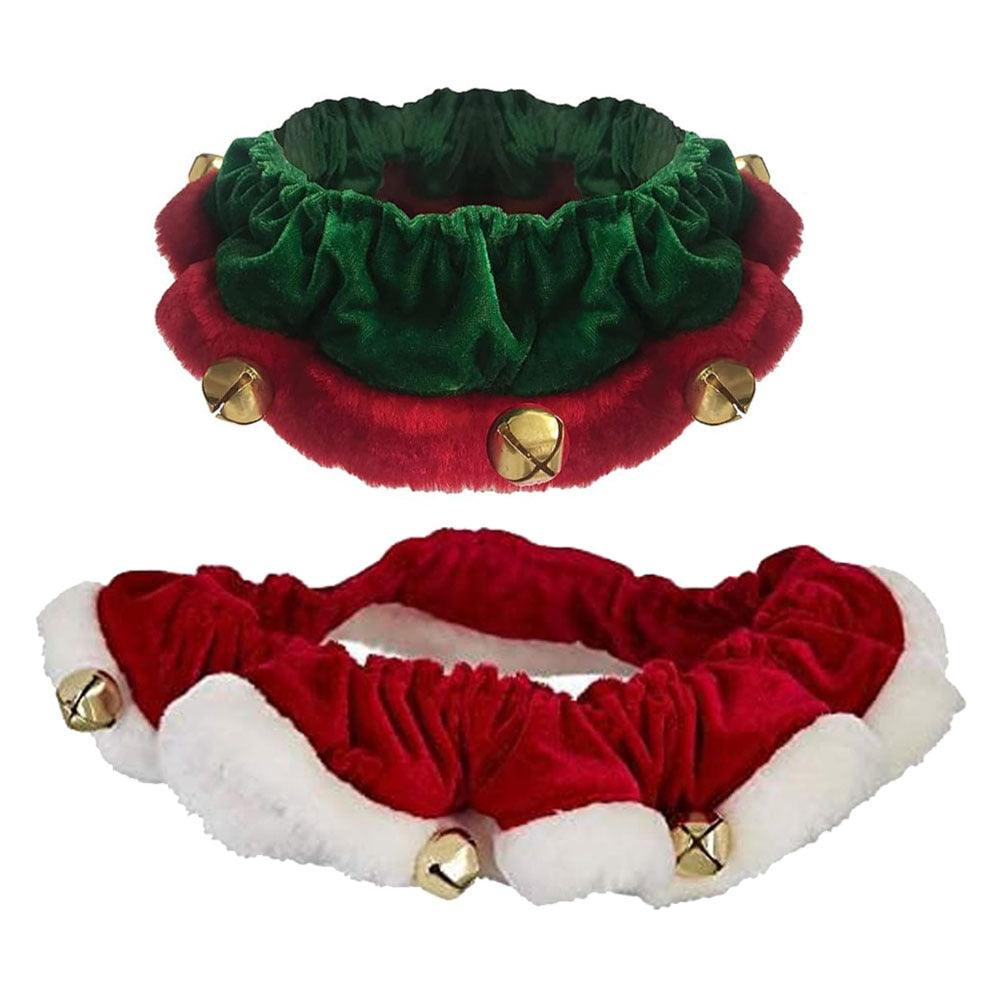Dog Christmas Outfit Christmas Dog Collar With Bells Ornaments Holiday Christmas Dog Neckwear Costume Clothes For Small Medium Large Dogs Pets