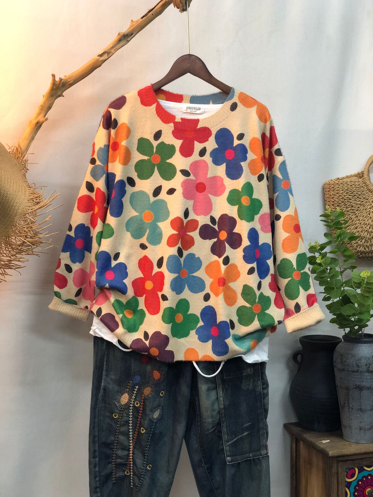 New Women's Loose-fitting Round-neck Sweater For Outerwear