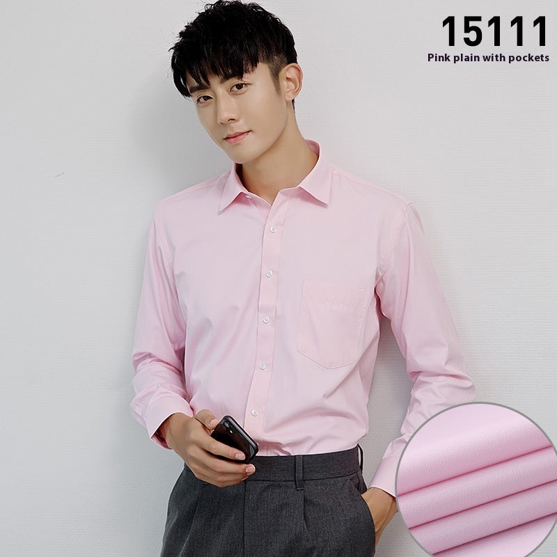 Ironing Free Long Sleeves Men's Shirt Business Work Clothes
