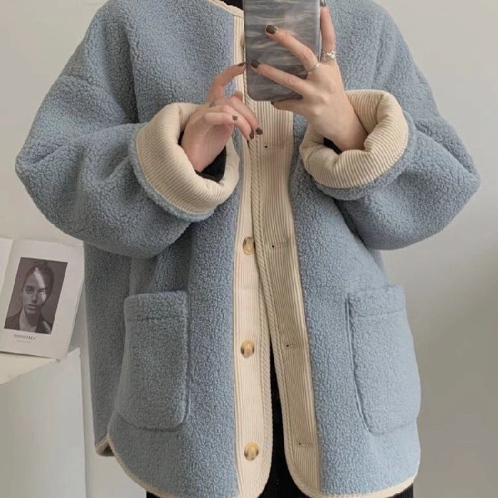 Vintage Wool Coat For Women Winter Loose Casual Thickening