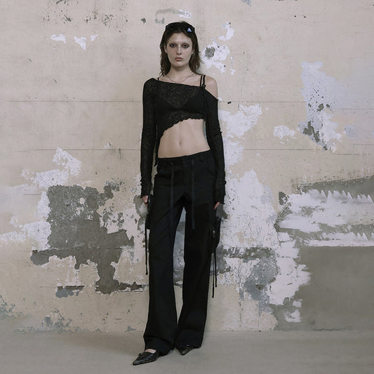 Womens Sexy Off-shoulder Asymmetrical Cropped Top