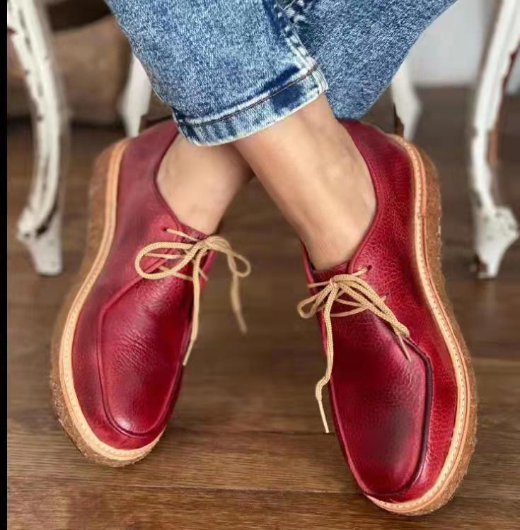 Pure Color Round Toe Pure Color Casual Platform Shoes
