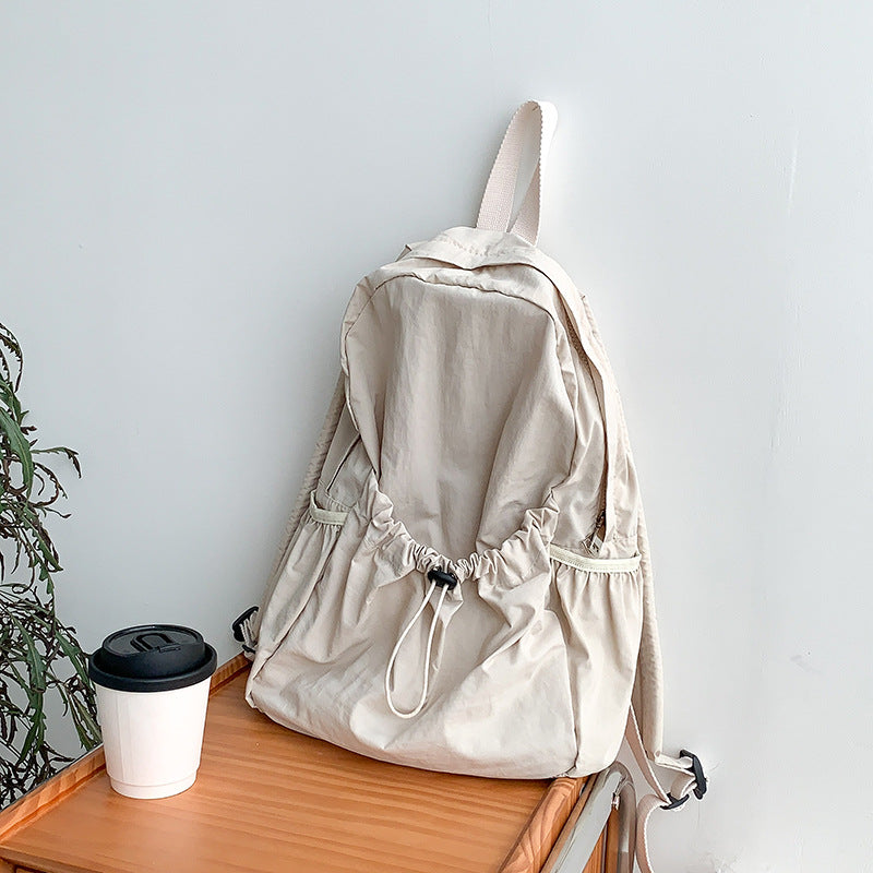 Korean Style Large Capacity Nylon Backpack Girls Ins Lightweight Leisure Commute Simple