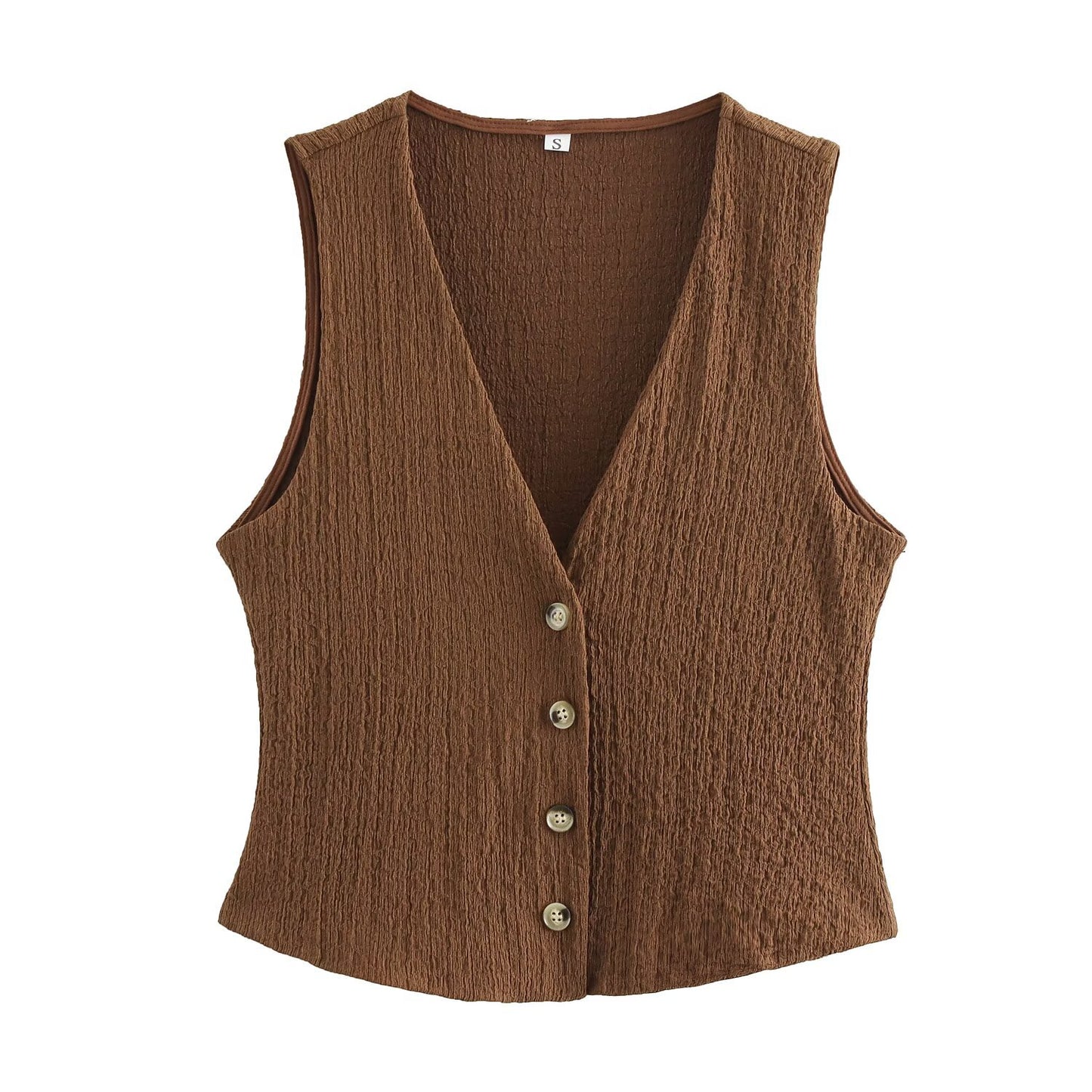 Texture Vest Top Texture Straight-leg Pants Suit