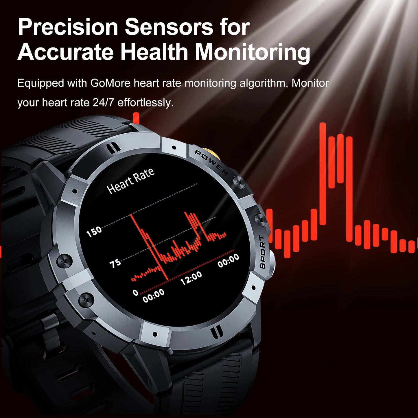 Outdoor Sports Smart Watch Men Bluetooth Call AI Voice Assistant Heart Rate Monitor Fitness Tracker 1ATM Waterproof Smartwatch