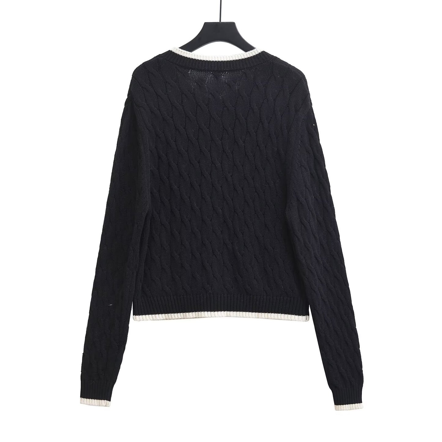 Women's Long-sleeved Button Twisted Knitted Cardigan