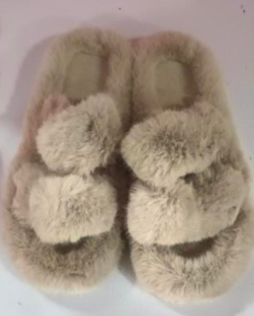 Double Strips Of Foreign Trade Hot Style Flat Bottomed Indoor Warm Slippers
