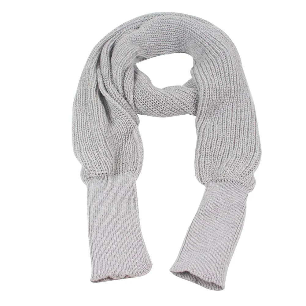 Women's knitted scarf with extended sleeves