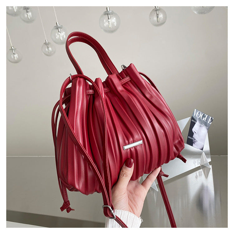 Simple Casual Korean Retro Pleated Wrinkled Cloud Handbag