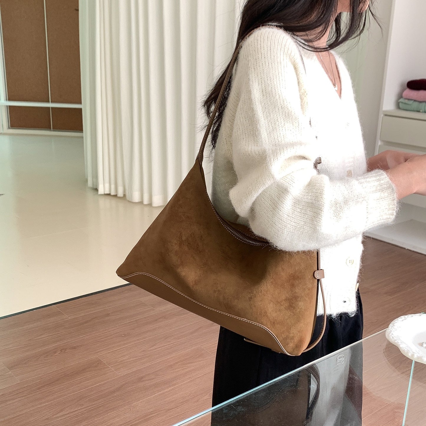Unique, Niche Brown-toned Commuter Underarm Shoulder Bag