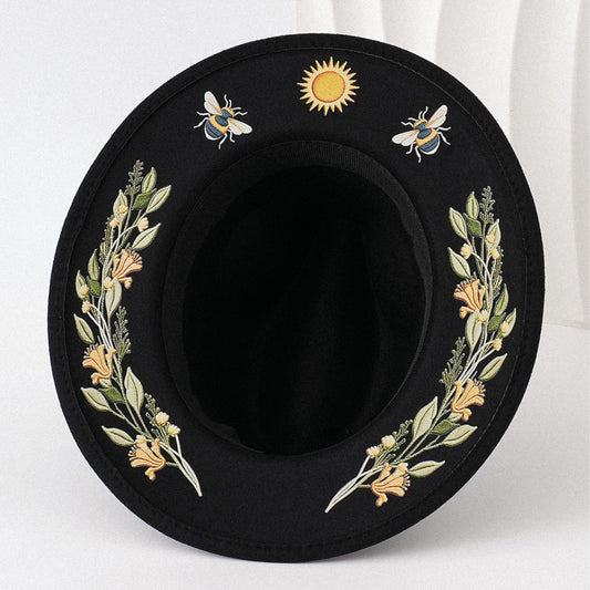 Cross-border 3D-printed Bee And Flower Western Cowboy Hat