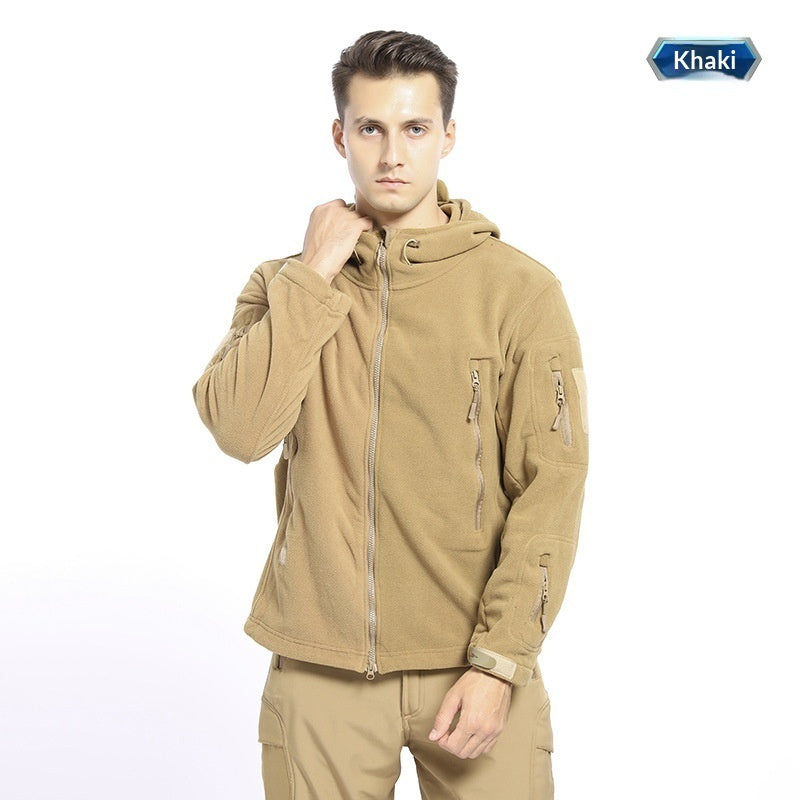 Outdoor Sports Fleece-Lined Hooded Insulated Polar Fleece Jacket