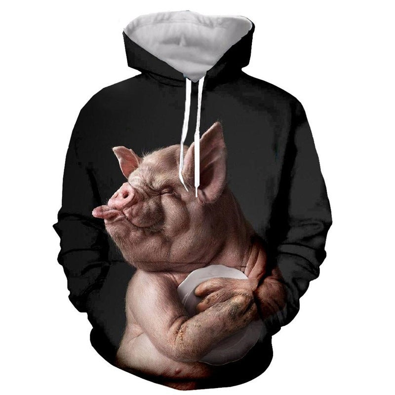 3D Printed Hooded Long Sleeve Sweater